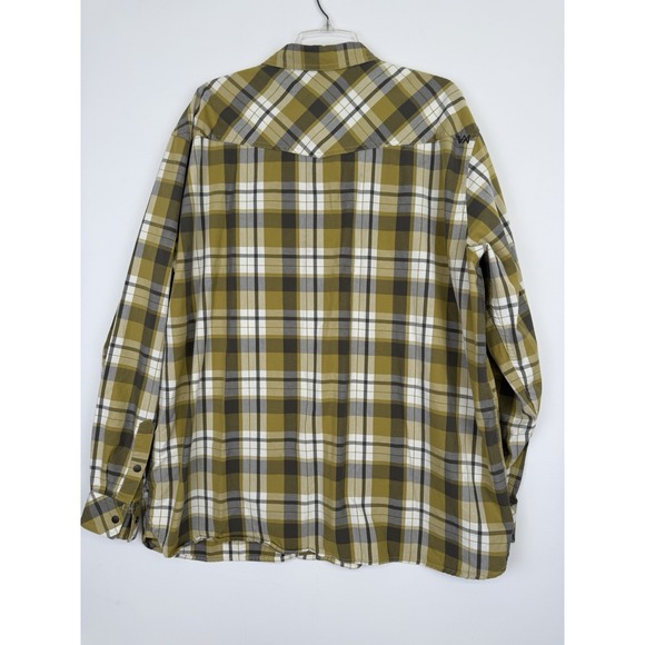 5.11 Tactical Flannel Shirt Mens 2XL yellow and olive Plaid Snap Button Up - Picture 9 of 10